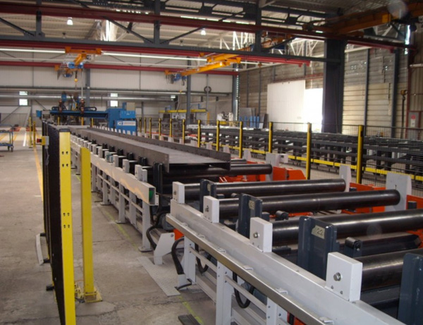 Steelbeam assembly and welding line